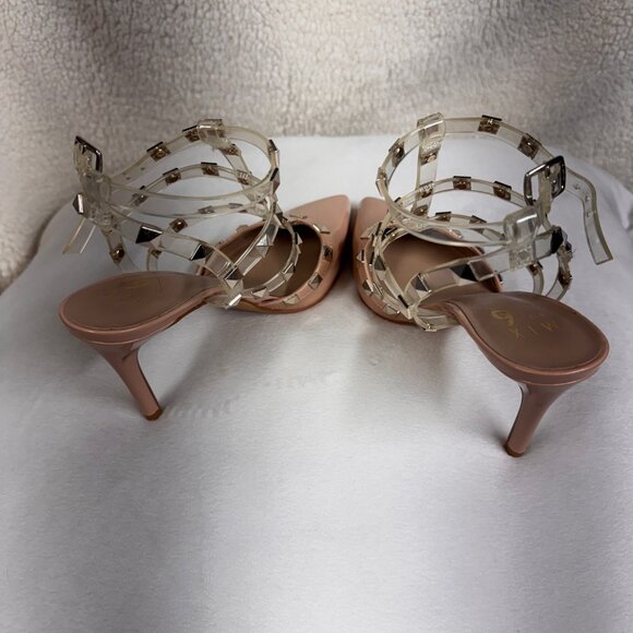 Title: Mix No. 6 Light Pink/Beige Studded Patent Pumps – Size 6.5 - Picture 3 of 9